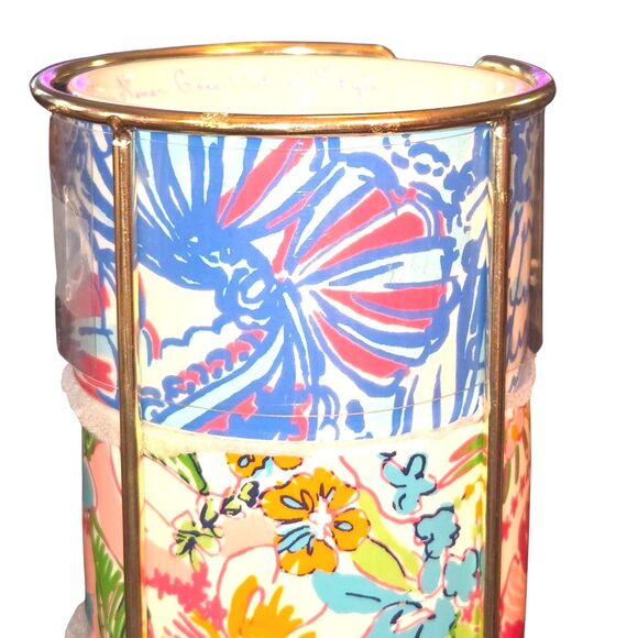 Lilly Pulitzer X Target Four Colorful Stacking Espresso Coffee Cups W/ Caddy NWT - Picture 5 of 16